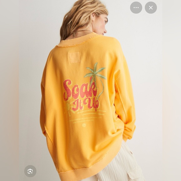 Aerie Bundle 4 Women's Sweatshirts in Blue, Yellow, Red, and Green Size Medium - Picture 7 of 7